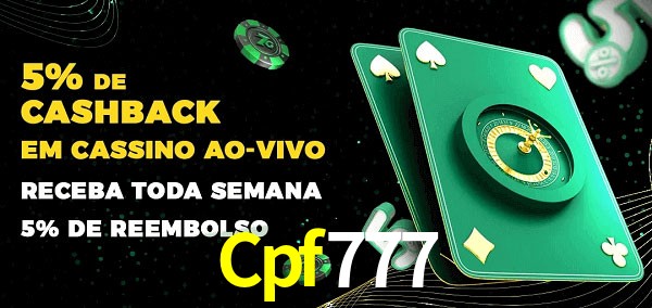 Promoções do cassino ao Vivo Cpf777
